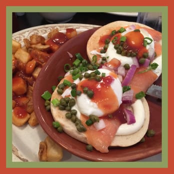 The Egg Cafe & Eatery - Behold - the smoked salmon benedict (the hot-sauce is my addition, although the unique and delicious house hot sauce at that). - Cafes Near Me - Tallahassee, Florida The Egg Cafe & Eatery - Behold - the smoked salmon benedict (the hot-sauce is my addition, although the unique and delicious house hot sauce at that). - Cafes Near Me - Tallahassee, Florida