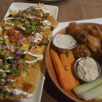 Eureka! - Chicken Nachos & Firecracker Wings with Ginger Lime Soda on the side DELICIOUS! - American Near Me - Austin, Texas Eureka! - Chicken Nachos & Firecracker Wings with Ginger Lime Soda on the side DELICIOUS! - American Near Me - Austin, Texas