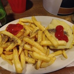 Little Lounge - Swiss cheese burger with fries