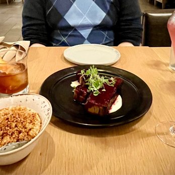 Stoke - Mac and Cheese Pork belly Old fashioned Poinsettia (holiday drink) - New American Near Me - Charlotte, North Carolina Stoke - Mac and Cheese Pork belly Old fashioned Poinsettia (holiday drink) - New American Near Me - Charlotte, North Carolina