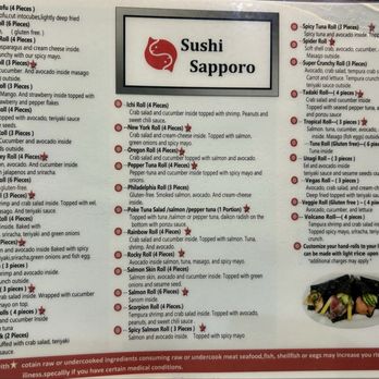 Sushi Sapporo - Menu - Conveyor Belt Sushi Near Me - Portland, Oregon Sushi Sapporo - Menu - Conveyor Belt Sushi Near Me - Portland, Oregon