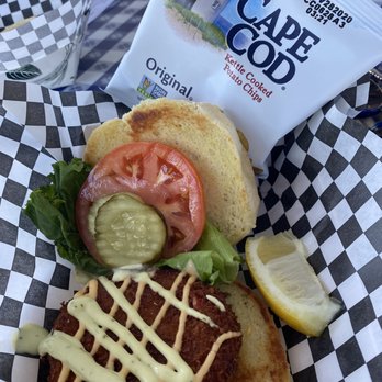 Black Cat Harbor Shack - Lobster Cake Sandwich - Seafood Near Me - Hyannis, Massachusetts