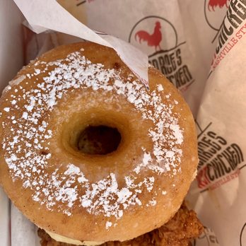 Monroe's Hot Chicken - Donut chicken sandwich (mild) - Chicken Shop Near Me - Phoenix, Arizona Monroe's Hot Chicken - Donut chicken sandwich (mild) - Chicken Shop Near Me - Phoenix, Arizona