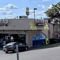 Bayseas Catfish House - It's actually on O'Connor Road, just east of Nacogdoches.