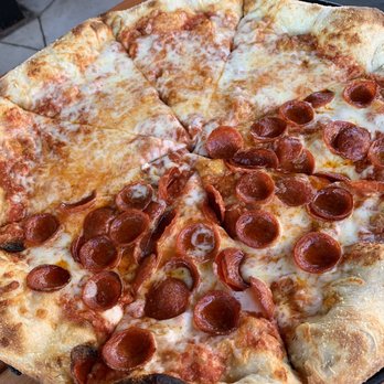 Hops & Pie - NY style large, 1/2 pepperoni - Pizza Near Me - Denver, Colorado Hops & Pie - NY style large, 1/2 pepperoni - Pizza Near Me - Denver, Colorado