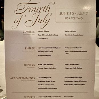 Morton's The Steakhouse - 2024 July 4th menu - Steakhouses Near Me - Las Vegas, Nevada Morton's The Steakhouse - 2024 July 4th menu - Steakhouses Near Me - Las Vegas, Nevada