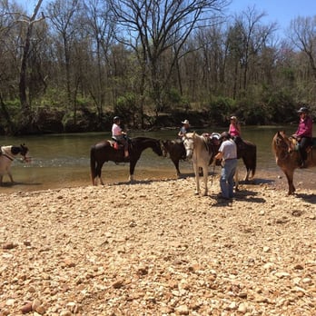 Coldwater Ranch - Letting the horses drink and playing in the Jack's Fork River - Horseback Riding Near Me - Eminence, Missouri