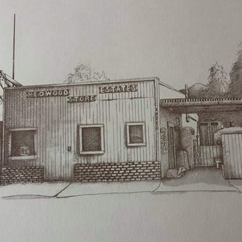 Redwood Estates Store - Sketch of the store from decades past... - Grocery Near Me - Los Gatos, California Redwood Estates Store - Sketch of the store from decades past... - Grocery Near Me - Los Gatos, California