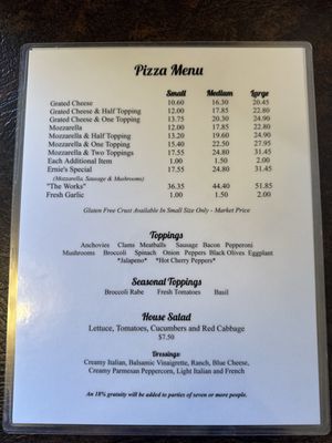 Menu photo 1 Ernie's Pizzeria New Haven, CT