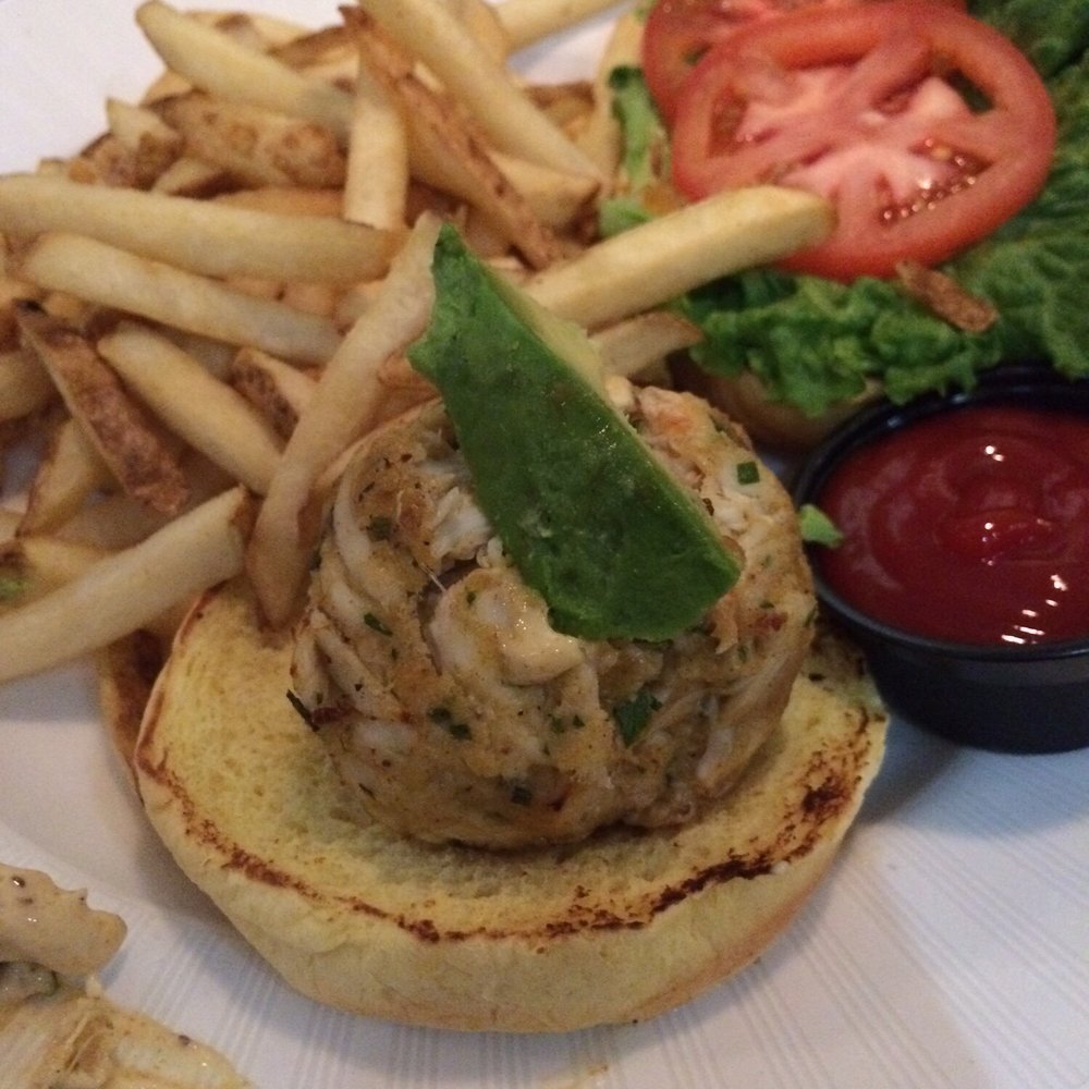 Acqua Restaurant - Crab cake sandwich w/ a potato roll - Seafood Near Me - Linthicum, Maryland