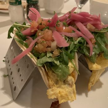 Rusty's Bistro - Delectable chorizo breakfast tacos - American Near Me - Clearwater Beach, Florida