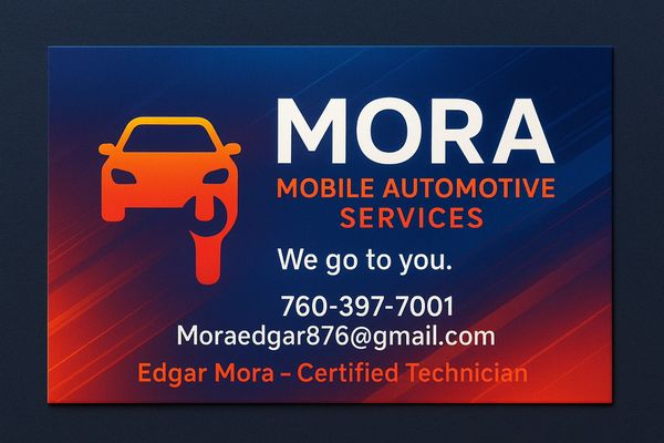 Your Mobile Mechanic w/ 5+ Years Exp! - With 5 years of experience, I bring the shop to you! I handle suspension repairs, brake repairs, oil changes, and engine work—all at your convenience.
📲 For faster service, send a message or text (760) 397-7001 today! Your Mobile Mechanic w/ 5+ Years Exp! - With 5 years of experience, I bring the shop to you! I handle suspension repairs, brake repairs, oil changes, and engine work—all at your convenience.
📲 For faster service, send a message or text (760) 397-7001 today!