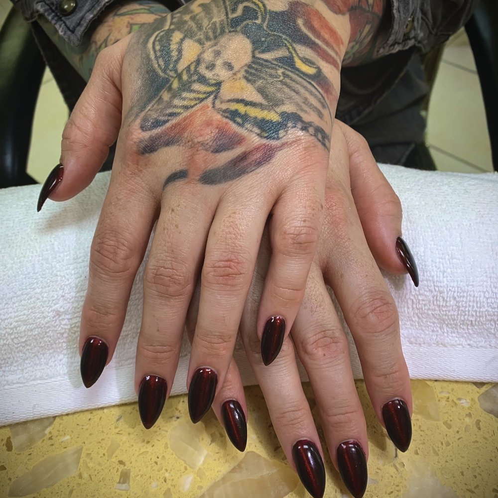 Coffin Burgundy Cat Eye Coffin Burgundy Cat Eye