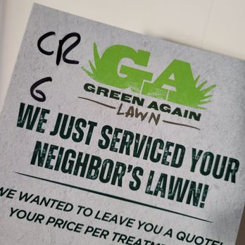 Green Again Lawn - Will never use a company that leaves this at my house despite a very large NO SOLICITATION sign. - Lawn Services Near Me Green Again Lawn - Will never use a company that leaves this at my house despite a very large NO SOLICITATION sign. - Lawn Services Near Me