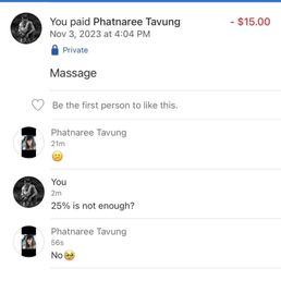 The response from a 26% tip
