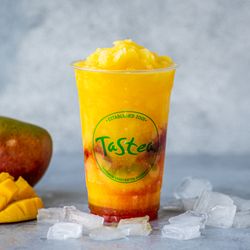 Tastea - Mango All The Way: Mango slushy with green mango bits and raspberry