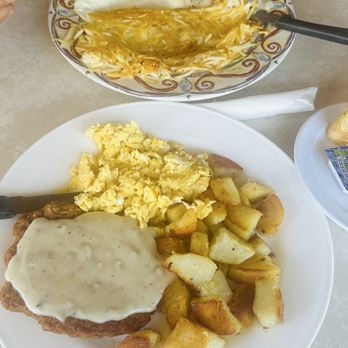 Anna's Coffee Shop - Chicken Fried Steak Breakfast and the 2 sausage patties with eggs breakfast - Breakfast & Brunch Near Me - Hayward, California Anna's Coffee Shop - Chicken Fried Steak Breakfast and the 2 sausage patties with eggs breakfast - Breakfast & Brunch Near Me - Hayward, California