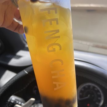 Feng Cha - Heights - Green tea with mango and boba - Coffee & Tea Near Me - Houston, Texas