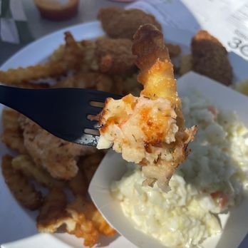Schooners Riverside Pub - Some chunks of lobster. Pretty good. - Pubs Near Me - Rochester, New York