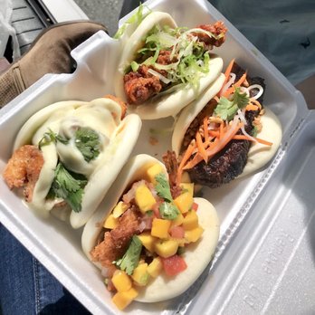 King Bao - Hot Kickin' Chicken Bao, Hogzilla Bao, Firecracker Shrimp Bao, & from their special menu - Coco Loco Shrimp Bao - Asian Fusion Near Me - Orlando, Florida