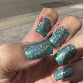 Pamper Nail Spa By Tracy - Iridescent fairy dust on turquoise! - Waxing Near Me - Huntington Beach, California Pamper Nail Spa By Tracy - Iridescent fairy dust on turquoise! - Waxing Near Me - Huntington Beach, California