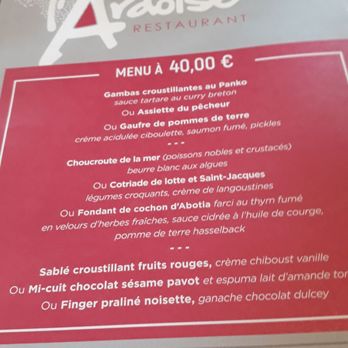 l'Ardoise - Le menu a 40€ - Brasseries Near Me - Perros-Guirec, 22