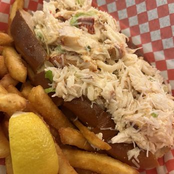 High Tide Restaurant & Bar - Lobster roll and sweet potato fries with coleslaw - Seafood Near Me - Brewer, Maine High Tide Restaurant & Bar - Lobster roll and sweet potato fries with coleslaw - Seafood Near Me - Brewer, Maine