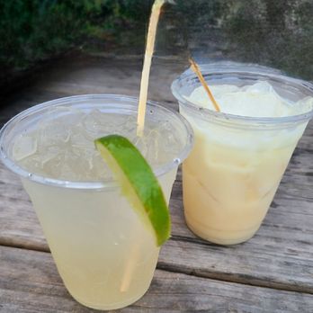 Skinny Legs Bar and Grill - Skinny Mule with pineapple rum and a virgin Pina Colada. - Burgers Near Me - St John, Virgin Islands