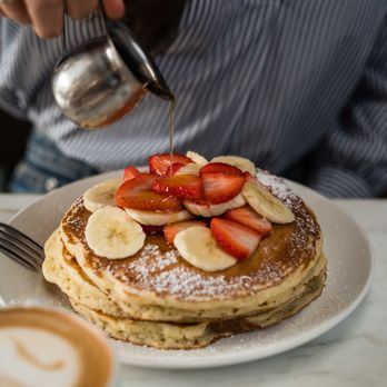 Coral Tree Cafe - Strawberry Banana Pancakes - Cafes Near Me - Encino, California Coral Tree Cafe - Strawberry Banana Pancakes - Cafes Near Me - Encino, California