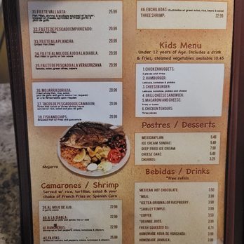 Vallarta Restaurant - Menu pg5 - Mexican Near Me - Fillmore, California
