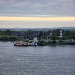 Elbe - A ferry station on the Elbe