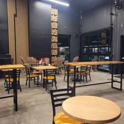 Main taproom, including the cozy fireplace!