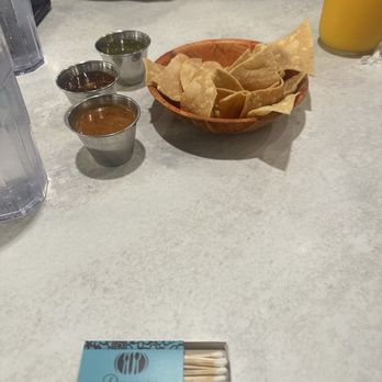 Denica’s Real Food Kitchen - Chips and salsa featuring free Denica's matches - Breakfast & Brunch Near Me - Pleasanton, California Denica’s Real Food Kitchen - Chips and salsa featuring free Denica's matches - Breakfast & Brunch Near Me - Pleasanton, California