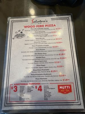 Menu photo 1 Salvatore's Wood Fired Pizza Red Hook, NY Menu photo 1 Salvatore's Wood Fired Pizza Red Hook, NY