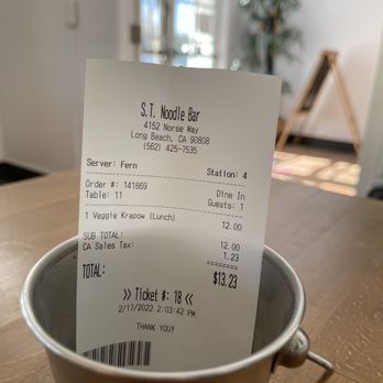 S T Noodle Bar - Not bad for lunch! - Thai Near Me - Long Beach, California