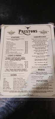 Menu photo 2 Preston's Steak & Grill Luverne, AL Menu photo 2 Preston's Steak & Grill Luverne, AL