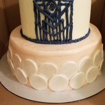 Whisk Bakery - Cake we got with polka dots, not scallop. No silver anywhere on the cake. The top tier design is not straight at all or even - Bakeries Near Me - Greenwood, Indiana Whisk Bakery - Cake we got with polka dots, not scallop. No silver anywhere on the cake. The top tier design is not straight at all or even - Bakeries Near Me - Greenwood, Indiana
