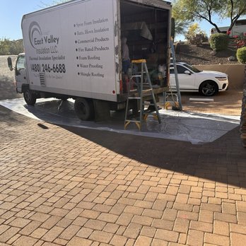 East Valley Insulation - Truck on plastic drop cloth - Insulation Installation Near Me - Mesa, Arizona