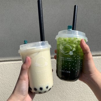 Feng Cha Austin - Peach oolong milk tea -  Jasmine Apple Green Tea - Coffee & Tea Near Me - Austin, Texas