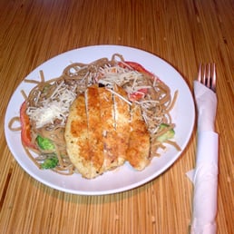 Whole grain tuscan linguine with parmesan crusted chicken Whole grain tuscan linguine with parmesan crusted chicken