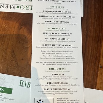 Bistro Menil - HRW dinner menu 2023 - Bars Near Me - Houston, Texas Bistro Menil - HRW dinner menu 2023 - Bars Near Me - Houston, Texas
