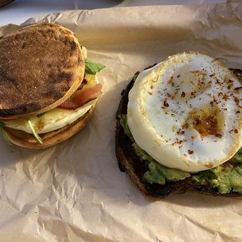 George Howell Coffee - Classic breakfast sandwich plus bacon and Avocado toast. - Coffee & Tea Near Me - Boston, Massachusetts George Howell Coffee - Classic breakfast sandwich plus bacon and Avocado toast. - Coffee & Tea Near Me - Boston, Massachusetts
