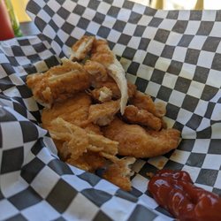 The Kitchen at Windham Junction - Chicken fingers, hand pulled by me! They were hot, so Chef hands! Shot on Pixel 6