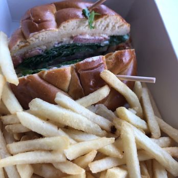 The Mixx - Chicken pretzel sandwich with fries - American Near Me - Overland Park, Kansas The Mixx - Chicken pretzel sandwich with fries - American Near Me - Overland Park, Kansas