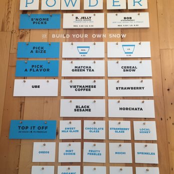 Powder - Cute lookin' menu - Desserts Near Me - San Francisco, California Powder - Cute lookin' menu - Desserts Near Me - San Francisco, California