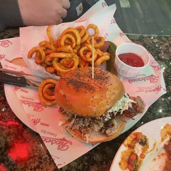 Heroes Bar & Grill - Bbq Pulled pork sandwich - New American Near Me - Fullerton, California Heroes Bar & Grill - Bbq Pulled pork sandwich - New American Near Me - Fullerton, California