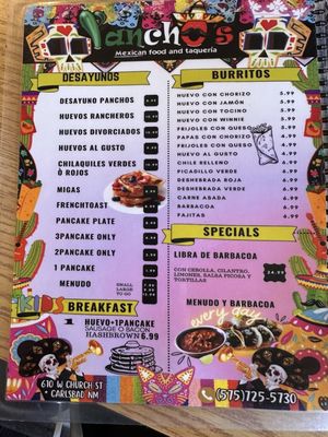Menu photo 4 Panchos Taqueria Carlsbad, NM