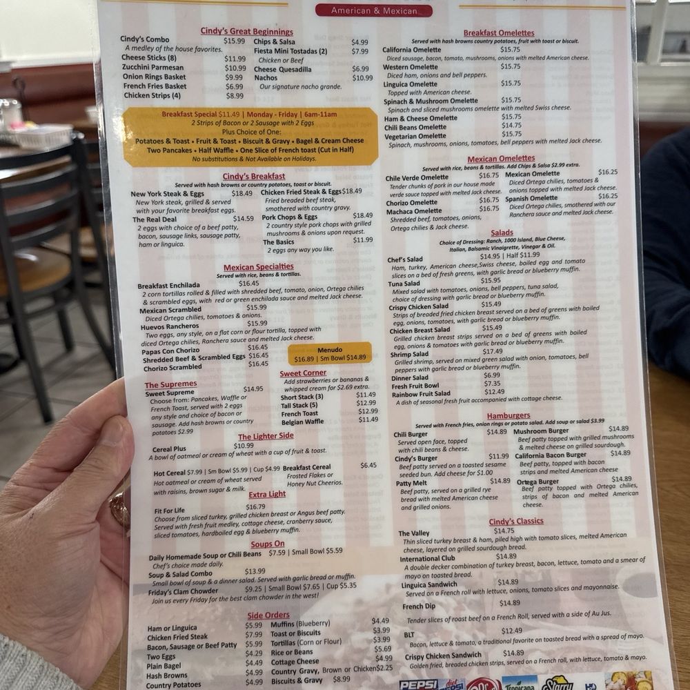 Cindy's Restaurant - Menu (11/30/24) - Mexican Near Me - Turlock, California