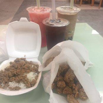 118 Cafe - Watermelon slush , early gray smoothie, black tea minced pork over rice, crispy potstickers ( which I love boiled) and popcorn chicken - Cafes Near Me - Simi Valley, California 118 Cafe - Watermelon slush , early gray smoothie, black tea minced pork over rice, crispy potstickers ( which I love boiled) and popcorn chicken - Cafes Near Me - Simi Valley, California