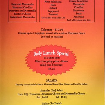 Stone Fire Pizza - Menu - Pizza Near Me - Clearlake, California